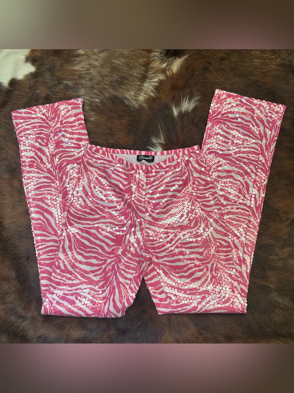 Domallo sequin and zebra pant